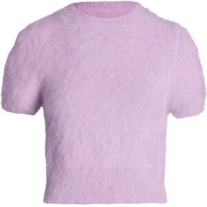 Maison Margiela , Lilac Knitted Top Acid Wash ,Purple female, Sizes: XS