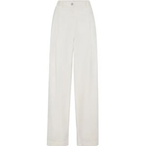 Brunello Cucinelli , White Cotton-Linen Blend Trousers ,White female, Sizes: S, 2XS