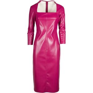 Jucca , Knee-length Faux Leather Dress ,Pink female, Sizes: XL