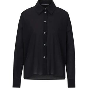 Drykorn , Blouse Cloelia Shirt Collar Button Placket ,Black female, Sizes: L, S, XL, XS, M