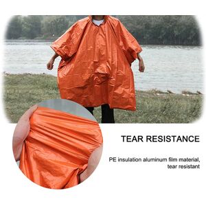 Magexic Aluminium Reflective Thickened Emergency Raincoat Poncho - Black   Wowcher