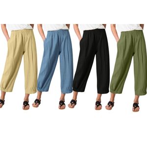 J&Y Global Women's Loose Fit Cropped Summer Trousers