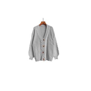 Benzbag Women'S Oversized Casual Loose-Fit Knit Cardigan - 5 Colour - Grey   Wowcher