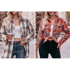 Flyglow Global Trading Ltd t/a Inhouse Deal Women's Casual Plaid Long Sleeves Shirt