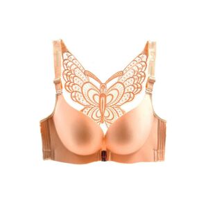 Just Gift Direct Front-Closure Non-Wired Butterfly Bra - Beige, Black Or Silver   Wowcher