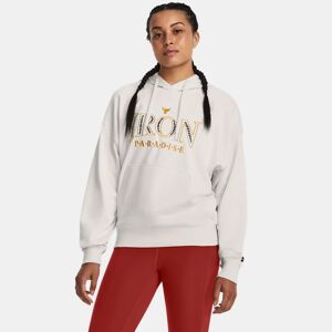 Under Armour Women's Project Rock Everyday Terry Hoodie White Clay / Midnight Navy L