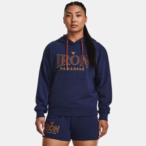 Under Armour Women's Project Rock Everyday Terry Hoodie Midnight Navy / Heritage Red L