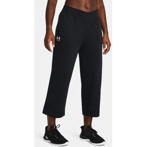 Women's  Under Armour  Rival Terry Wide Leg Crop Pants Black / White XXL