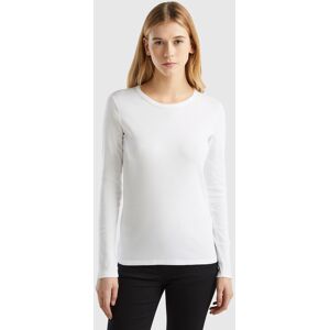 United Colors of Benetton Benetton, Long Sleeve Pure Cotton T-shirt, size XXS, White, Women