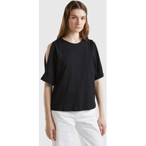 United Colors of Benetton Benetton, Cut Out Sleeve T-shirt, size XS, Black, Women