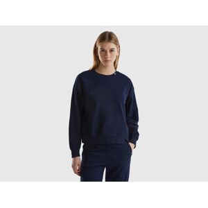 United Colors of Benetton Benetton, Pullover Sweatshirt In Cotton Blend, size L, Dark Blue, Women
