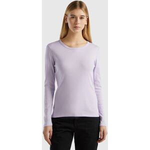 United Colors of Benetton Benetton, Long Sleeve Pure Cotton T-shirt, size L, Lilac, Women