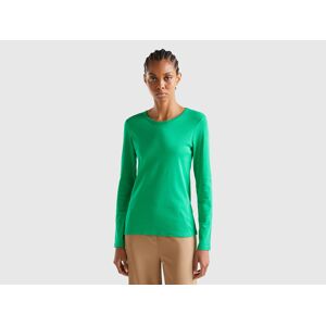 United Colors of Benetton Benetton, Long Sleeve Pure Cotton T-shirt, Green, Women