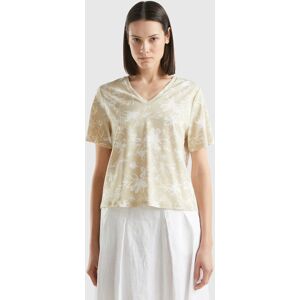 United Colors of Benetton Benetton, Long Fiber Cotton Patterned T-shirt, size XS, Beige, Women