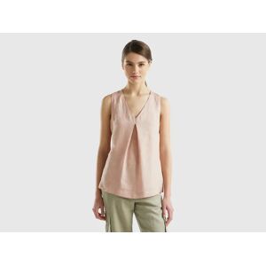 United Colors of Benetton Benetton, Sleeveless Blouse In Pure Linen, Soft Pink, Women