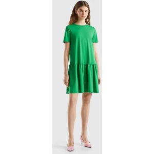 United Colors of Benetton Benetton, Short Dress In Long Fiber Cotton, size L, Green, Women