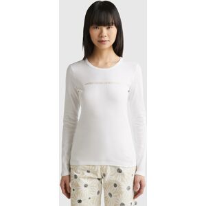 United Colors of Benetton Benetton, Long Sleeve White T-shirt In 100% Cotton, White, Women