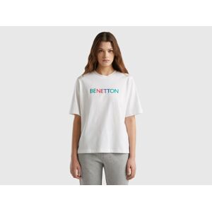 United Colors of Benetton Benetton, T-shirt With Logo Print, White, Women