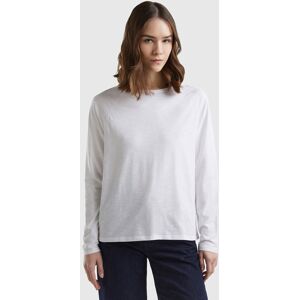 United Colors of Benetton Benetton, Long Sleeve T-shirt In Light Cotton, size XS, White, Women