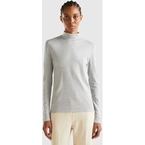 United Colors of Benetton Benetton, Long Sleeve T-shirt With High Neck, Light Gray, Women