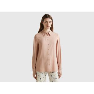 United Colors of Benetton Benetton, Regular Fit Shirt In Sustainable Viscose, size L, Soft Pink, Women