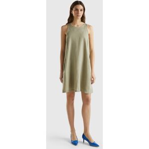 United Colors of Benetton Benetton, Sleeveless Dress In Pure Linen, size L, Light Green, Women