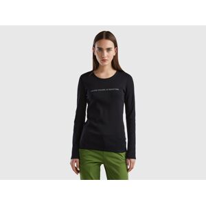 United Colors of Benetton Benetton, Black 100% Cotton Long Sleeve T-shirt, Black, Women