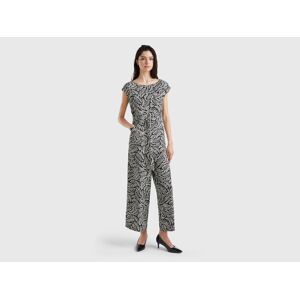 United Colors of Benetton Benetton, Patterned Tracksuit In Sustainable Viscose, Black, Women