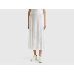 United Colors of Benetton Benetton, Skirt With Floral Motif, White, Women