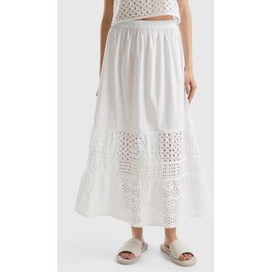 United Colors of Benetton Benetton, Skirt With Broderie Anglaise, White, Women