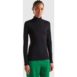 United Colors of Benetton Benetton, Long Sleeve T-shirt With High Neck, Black, Women