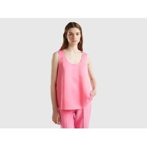 United Colors of Benetton Benetton, Satin Look Sleeveless Blouse, Pink, Women