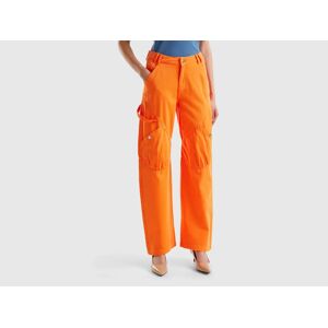 United Colors of Benetton Benetton, Cargo Trousers In Cotton, size , Orange, Women