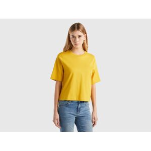 United Colors of Benetton Benetton, 100% Cotton Boxy Fit T-shirt, size M, Yellow, Women