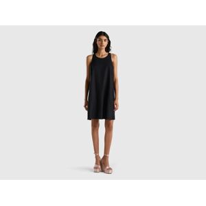 United Colors of Benetton Benetton, Sleeveless Dress In Pure Linen, Black, Women