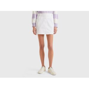 United Colors of Benetton Benetton, Stretch Cotton Mini Skirt, White, Women