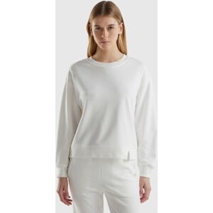 United Colors of Benetton Benetton, Pullover Sweatshirt In Cotton Blend, size L, Creamy White, Women