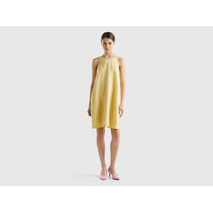 United Colors of Benetton Benetton, Sleeveless Dress In Pure Linen, Yellow, Women