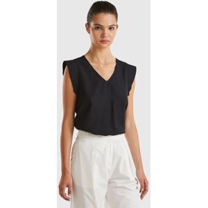 United Colors of Benetton Benetton, Blouse With V-neck, Black, Women