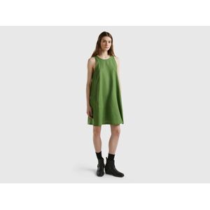 United Colors of Benetton Benetton, Sleeveless Dress In Pure Linen, Military Green, Women