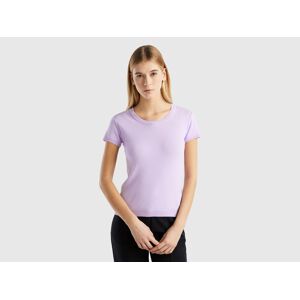 United Colors of Benetton Benetton, Short Sleeve Sweater In 100% Cotton, Lilac, Women
