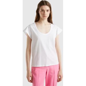 United Colors of Benetton Benetton, T-shirt With Wide Neck, White, Women