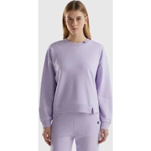 United Colors of Benetton Benetton, Pullover Sweatshirt In Cotton Blend, size L, Lilac, Women