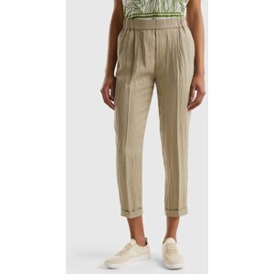 United Colors of Benetton Benetton, Cuffed Trousers In Sustainable Viscose Blend, size XS, Light Green, Women