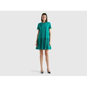 United Colors of Benetton Benetton, Short Dress In Long Fiber Cotton, Teal, Women