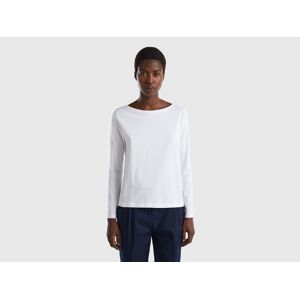 United Colors of Benetton Benetton, T-shirt With Boat Neck In 100% Cotton, White, Women