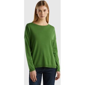 United Colors of Benetton Benetton, Cotton Sweater With Round Neck, Military Green, Women