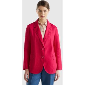 United Colors of Benetton Benetton, Blazer In Pure Linen, Cyclamen, Women