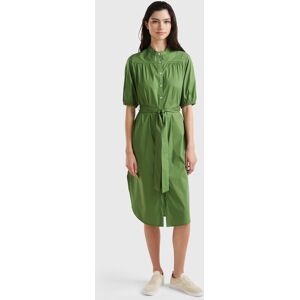 United Colors of Benetton Benetton, Midi Shirt Dress With Sash, Military Green, Women