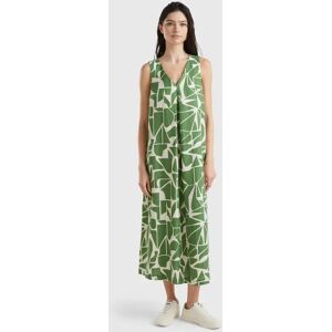 United Colors of Benetton Benetton, Printed Linen Dress, Military Green, Women